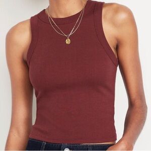 NWT Old Navy Snug Ribbed Tank in XXL color of burnt cherry red/purple hue
